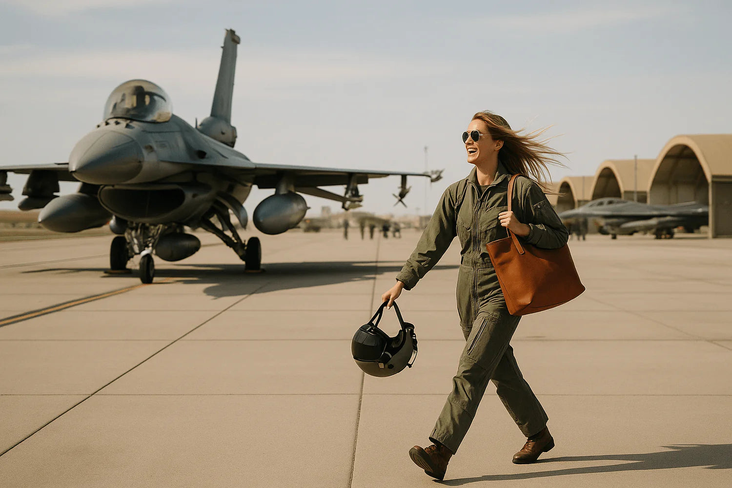 kobieta ze skórzaną torebką shopper bag na ramieniu