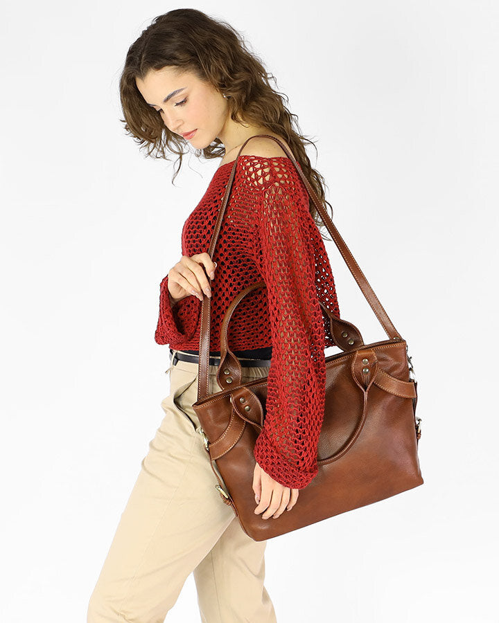 LONDON Damska biznesowa torba na ramię z włoskiej skóry.