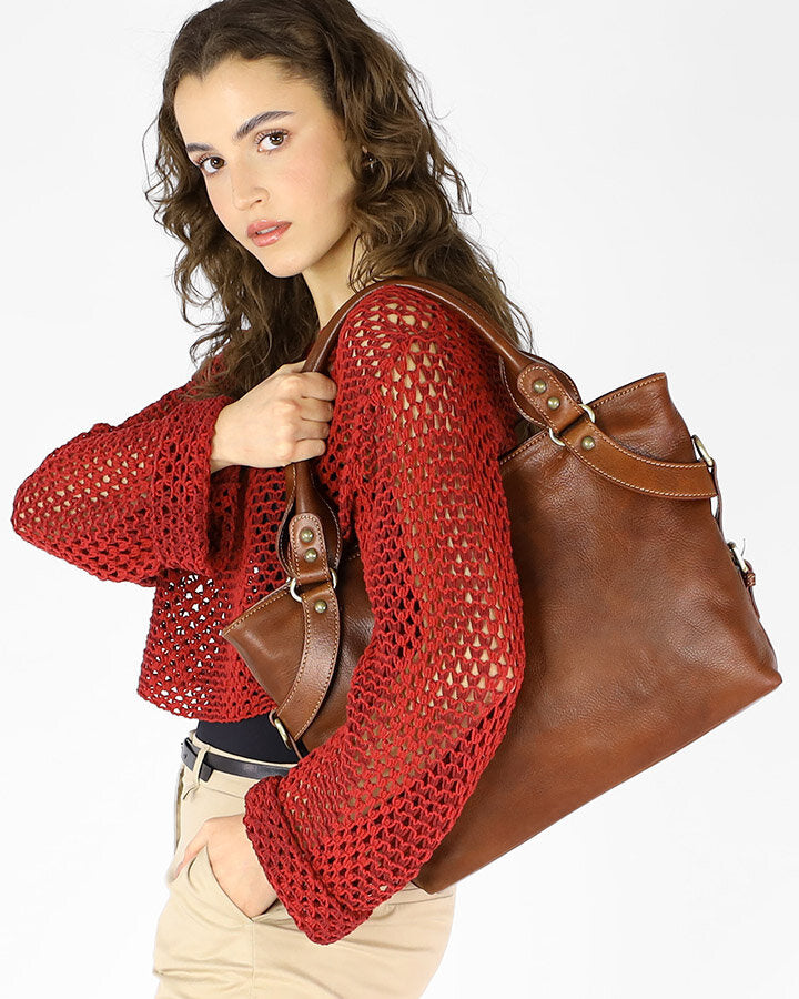 LONDON Damska biznesowa torba na ramię z włoskiej skóry.