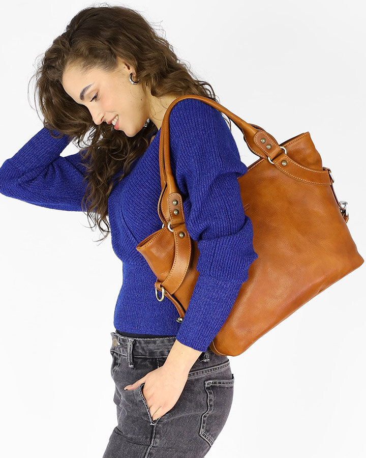 LONDON Damska biznesowa torba na ramię z włoskiej skóry.