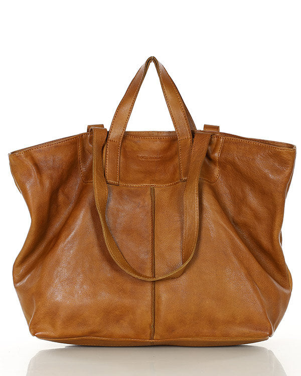 TREVISO. Damska torba na ramię Tote Bag z włoskiej skóry naturalnej brązowy