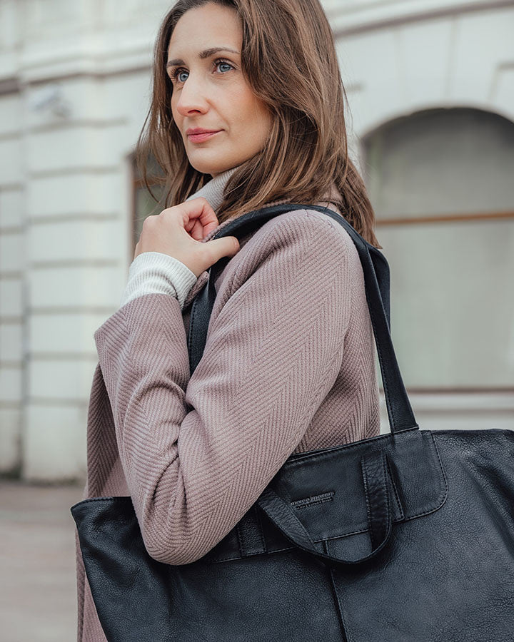 TREVISO. Damska torba na ramię Tote Bag z włoskiej skóry naturalnej