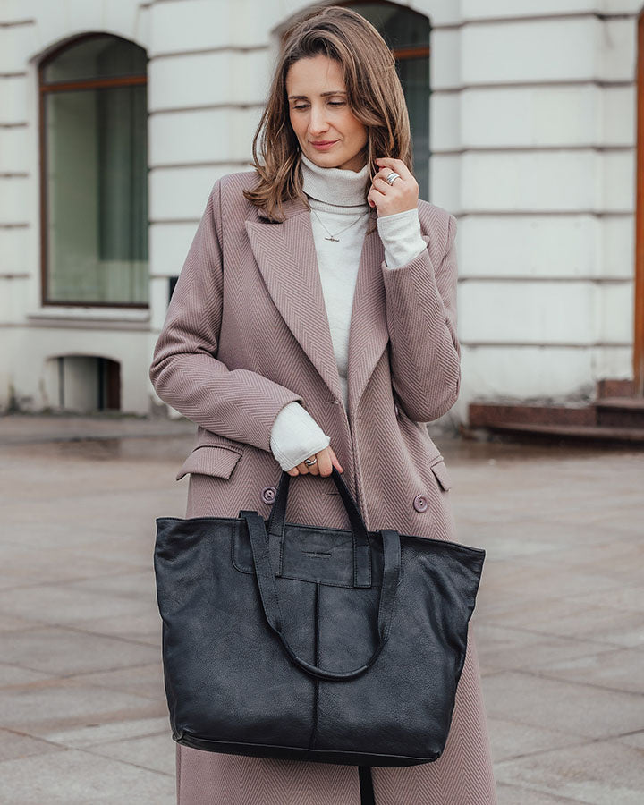 TREVISO. Damska torba na ramię Tote Bag z włoskiej skóry naturalnej