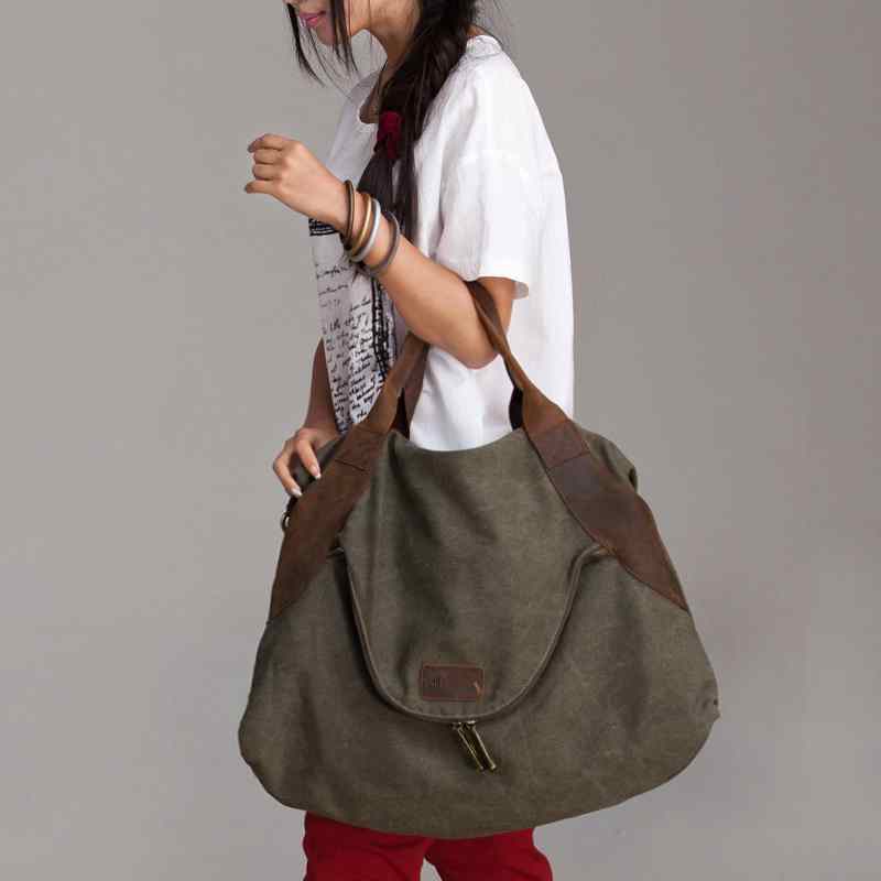 MARK VINTAGE Duża damska materiałowa torba na ramię