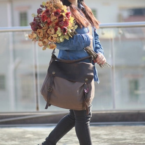 MAIL VINTAGE Duża damska materiałowa torba na ramię crossbody XXL