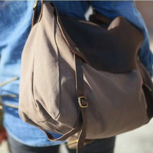 MAIL VINTAGE Duża damska materiałowa torba na ramię crossbody XXL