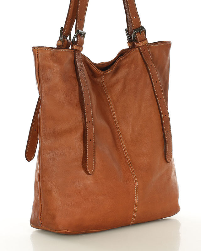 CANTATA klasyczna włoska torba Tote Bag z naturalnej skóry z regulowanymi uchwytami