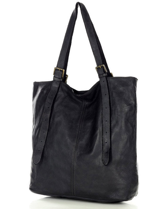 CANTATA klasyczna włoska torba Tote Bag z naturalnej skóry z regulowanymi uchwytami