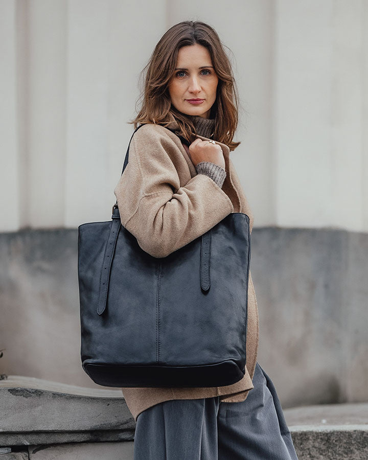 CANTATA klasyczna włoska torba Tote Bag z naturalnej skóry z regulowanymi uchwytami