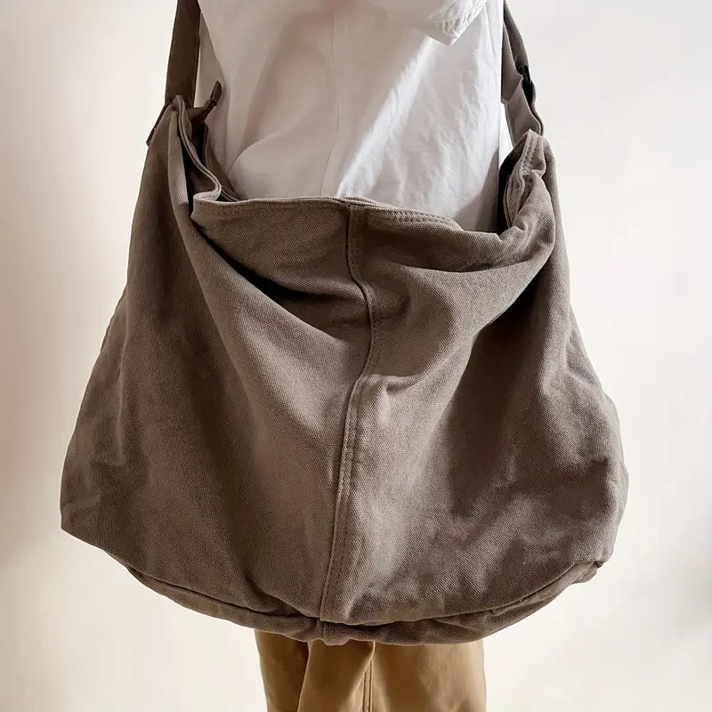 VIVIANE Lużna damska materiałowa torba na ramię - worek crossbody